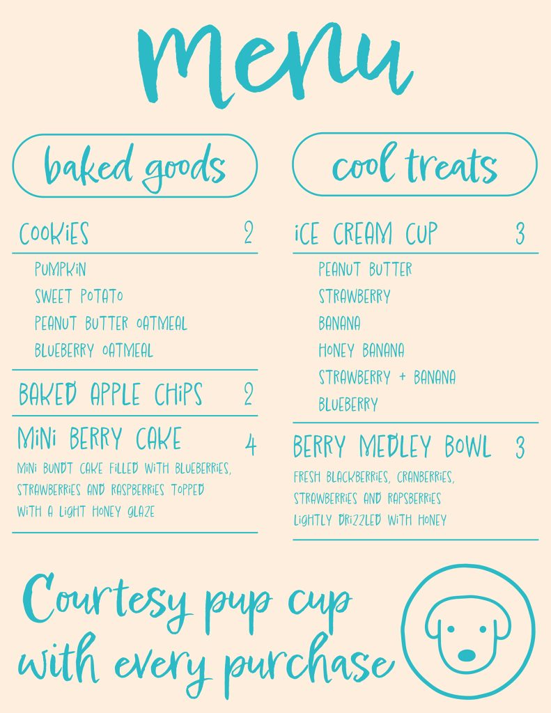 Student work from AR 441. Menu design for Snickers swwet treats for your dog.